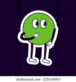 Groovy hippie 70s. Sticker in trendy retro psychedelic cartoon style. Isolated vector illustration. Hippie 60s, 70s style. Vector illustration concept