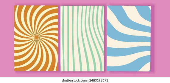 Groovy hippie 70s Waves swirl twirl pattern cover illustration