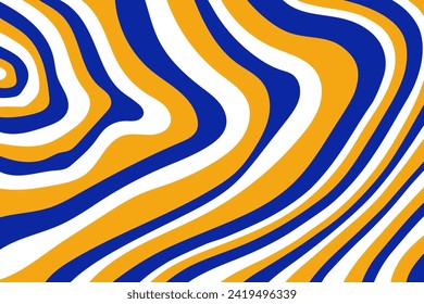Groovy fondo abstracto hippie. Patrón de ondas, textura vectorial distorsionada y torcida en