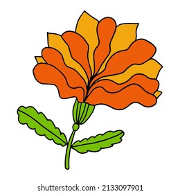 Groovy Hippie Flower. Positive 70s retro flower print.