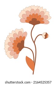 Groovy Hippie Flower Power. Retro vector illustration