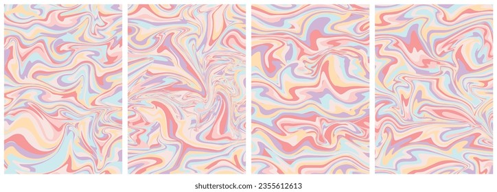 Groovy hippie Liquid marble texture.Wavy marble psychedelic swirl.Y2k aesthetic.Groovy hippie Liquid marble texture posters.Trendy 70s retro psychedelic style.
