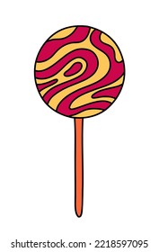 Groovy hippie lollipop with wave pattern
