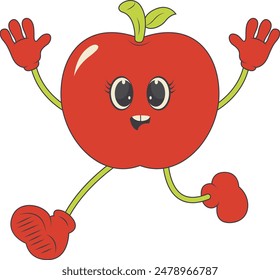 Groovy Hippie Psychedelic Character. 70s Vector Cartoon Illustration.