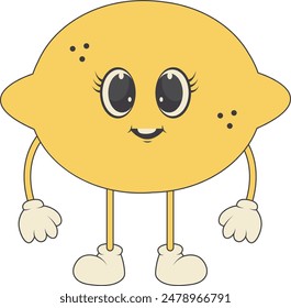 Groovy Hippie Psychedelic Character. 70s Vector Cartoon Illustration.