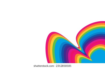 groovy hippie rainbow on white background. Vector Ultra HD 4K