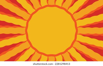 Groovy Hippie Retro-Sonnenschein-Hintergrund. Sommerfeste Sonnenscheintextur.