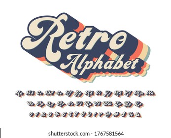 A groovy hippie style alphabet design