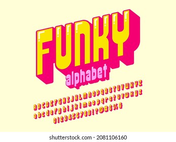 A groovy hippie style alphabet design with uppercase, lowercase, numbers and symbols