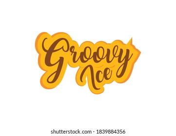 Groovy Ice Logo or Icon Design Vector Image Template