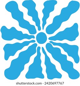 Groovy isolated element for banner, poster