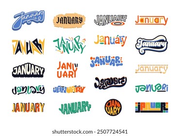 Groovy January Month Element Set