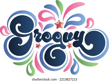 Groovy lettering is vintage retro style combine with modern splashing water, the design Calligraphy letter has a unique and beautiful touch, which will make your product come alive!  svg