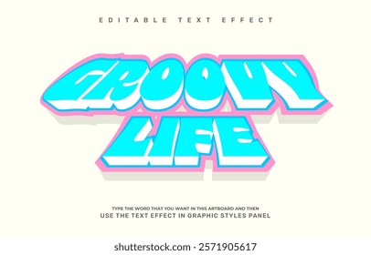 Groovy Life editable text effect template
