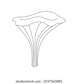 Groovy linha chanterelle, cogumelo comestível selvagem do vetor da floresta de outono ilustração