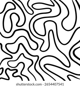 Padrões lineares líquidos Groovy. formas orgânicas em linhas e contornos. Plano de fundo de arte abstrata de estilo minimalista.