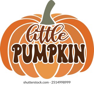 Groovy Little Pumpkin arquivo de vetor de texto em Orange Pumpkin