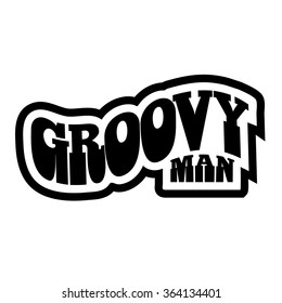 Groovy Man retro type design. EPS 10 vector