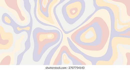 Fondo de patrón de mármol groovy con Formas líquidas pastel en estilo psicodélico abstracto. Mármol Groovy composición fluida con líneas orgánicas suaves. Ilustración vectorial