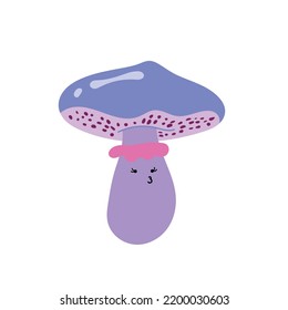 Groovy mushroom vector clipart. 70s, 80s, 90s vibes sticker. Magic forest element. Vintage nostalgia graphic for design and print