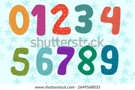 Groovy numbers and math signs cartoon characters set. Funny retro numbers mascots, minus and plus, equal and slash, comma. Cartoon fun mathematics stickers of 70s 80s style vector illustration