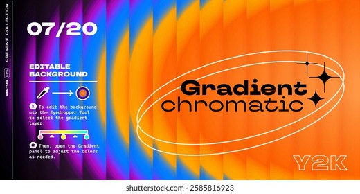 Groovy pattern background of creative gradient with reeded glass texture. Vector Y2K retro gradient background with glass displacement effect of 3D ribbed glass morphism texture