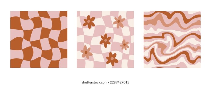 Groovy patterns with daisy, wave, chess, mesh. 