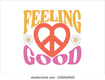 groovy peace heart design vector