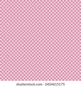 Groovy pink checkerboard small checks vector seamless pattern. Geometric abstract background.