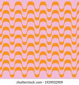 Groovy Pink And Orange Retro Background Pattern Vector