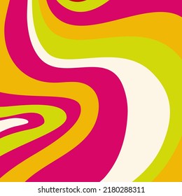 Groovy poster y2k retro background for print design. Spiral vector illustration. Psychedelic print. Vintage background. Cover, poster, wallpaper. 60s, 70s, hippie.