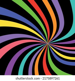 Groovy psychedelic colorful striped background. Good vibes 1970. Retro vibe rainbow background
