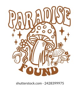 groovy psychedelic paradise mushroom design
