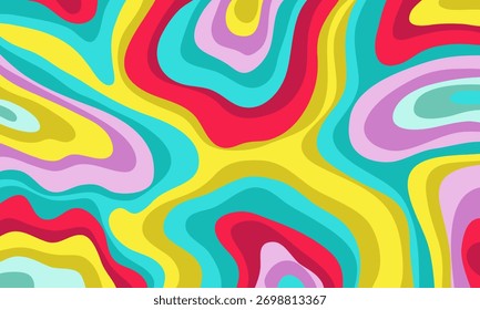Groovy psychedelic style colorful background