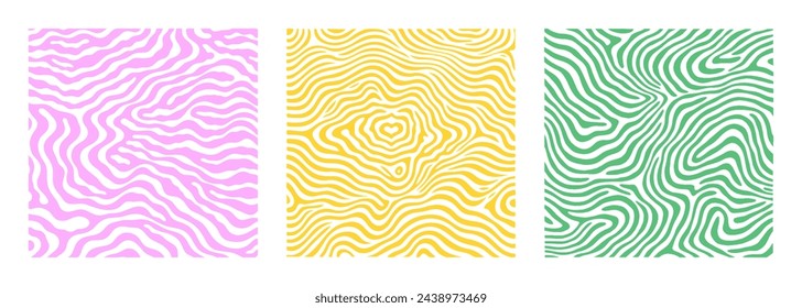 Groovy psychedelic Y2K style swirl background flat style design vector illustration. Distorted, twisted hippie color with wavy texture in an aesthetic style with abstract, groovy Y2K lines.