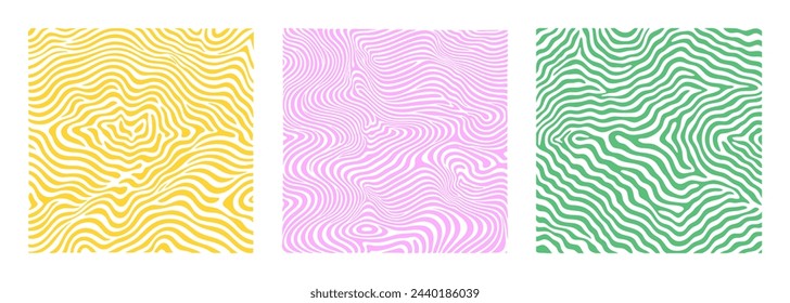 Groovy psychedelic Y2K style swirl background flat style design vector illustration. Distorted, twisted hippie color with wavy texture in an aesthetic style with abstract, groovy Y2K lines.