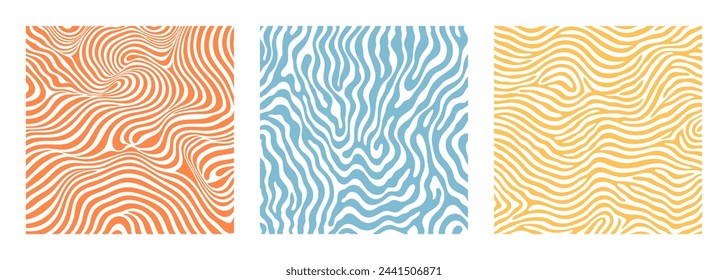 Groovy psychedelic Y2K style swirl background flat style design vector illustration. Distorted, twisted hippie color with wavy texture in an aesthetic style with abstract, groovy Y2K lines.