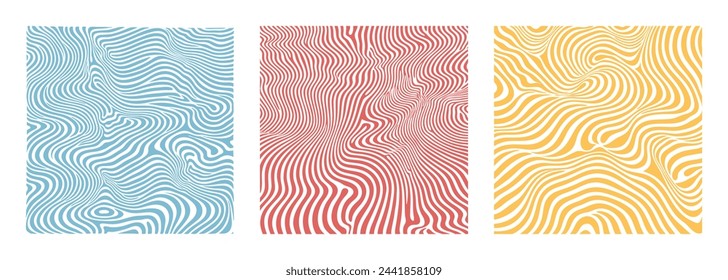 Groovy psychedelic Y2K style swirl background flat style design vector illustration. Distorted, twisted hippie color with wavy texture in an aesthetic style with abstract, groovy Y2K lines.