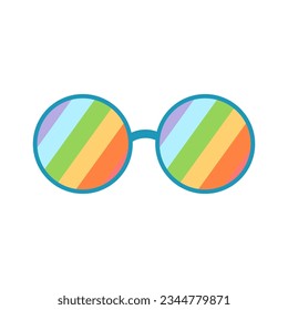 groovy rainbow glasses. Vector illustration flat 