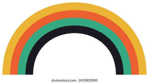 Groovy rainbow sticker. Retro style. Vector illustration.