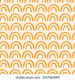 Groovy Rainbows Seamless Pattern Set 70s, 60s estilo Retro fondo. Colección de fondo retro vintage. Ilustración vectorial. Tela boho de moda, diseño textil