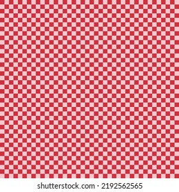 Groovy red and white Checkerboard Y2K 90s retro seamless pattern vector background. Abstract vintage hippie nostalgic repeat texture wallpaper, modern trendy textile design