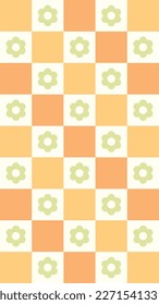 Groovy Retro 70s Flower Style Background Pattern