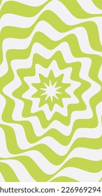 Groovy Retro 70s Style Psychedelic Green Pattern