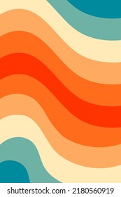 Groovy retro abstract art, 70s-80s aesthetic, background for social media, stories, wallpaper. Pastel summer, sunset waves, line.