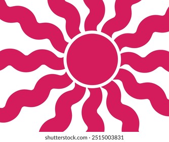 Groovy retro abstract sun backgrounds. Organic doodle shapes in trendy naive hippie 60s 70s style. Contemporary poster print banner template. Horizontal Wavy vector illustration .