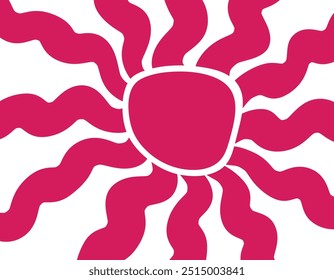 Groovy retro abstract sun backgrounds. Organic doodle shapes in trendy naive hippie 60s 70s style. Contemporary poster print banner template. Horizontal Wavy vector illustration .