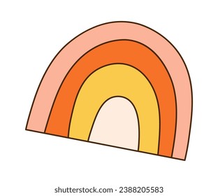 Groovy Retro Arch Vector Illustration