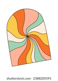 Groovy Retro Arch Vector Illustration