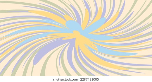 Groovy retro background of the 70s. Abstract vintage background. Vector illustration in a simple linear style-design template-hippie style.